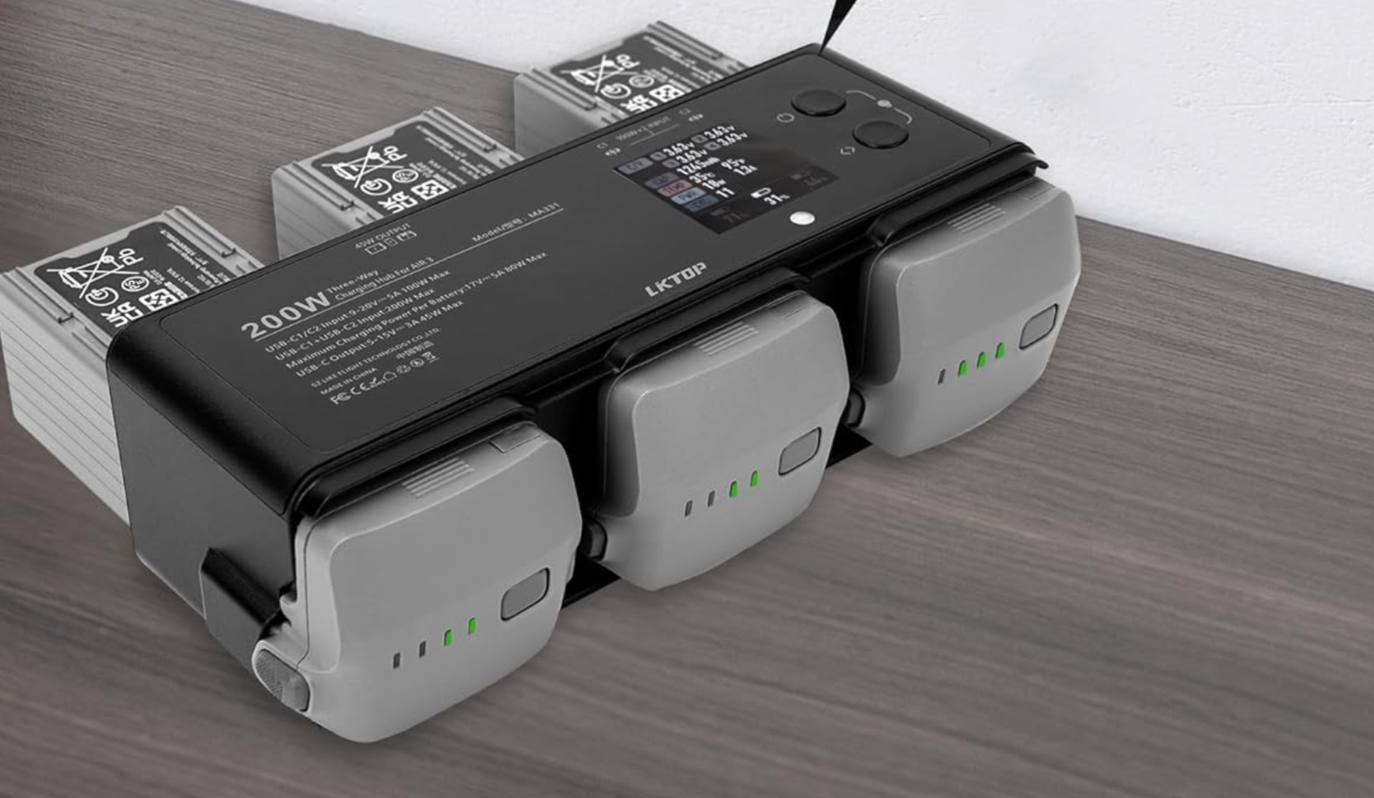 LKTOP Launches 200W Fast Charger Hub for DJI Air 3 Series Drones