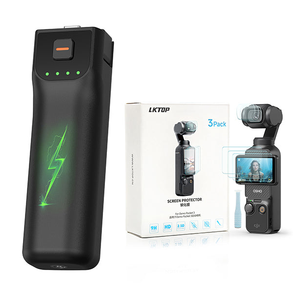 LKTOP 3 PCS Lens Protectors + 3 PCS Screen Protectors For DJI Osmo Pocket 3 & Xtra Muse