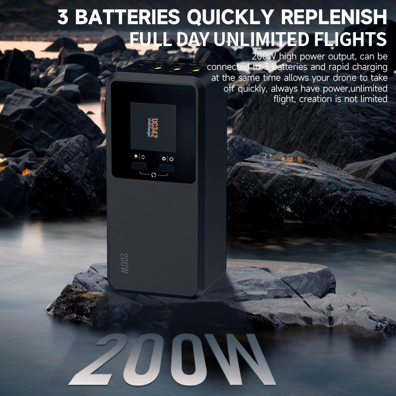 LKTOP 200W Smart Three-Way Charger for DJI Mavic 4 Pro