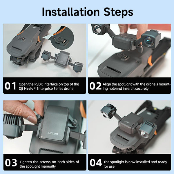 LKTOP Enterprise Spotlight Drone Strobe Light for DJI Mavic 3E / 3T and DJI Matrice 4E / 4T series