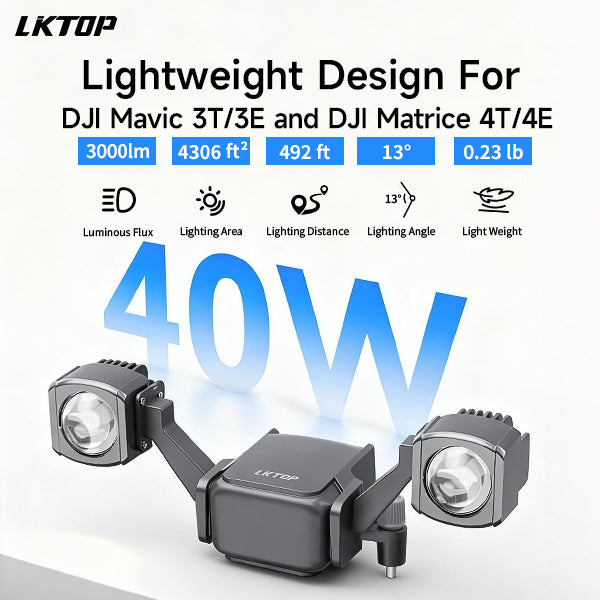 LKTOP Enterprise Spotlight Drone Strobe Light for DJI Mavic 3E / 3T and DJI Matrice 4E / 4T series