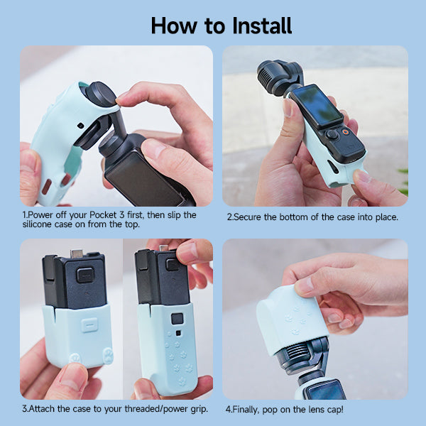 LKTOP Silicone Protective Case for DJI Osmo Pocket 3 & Xtra Muse