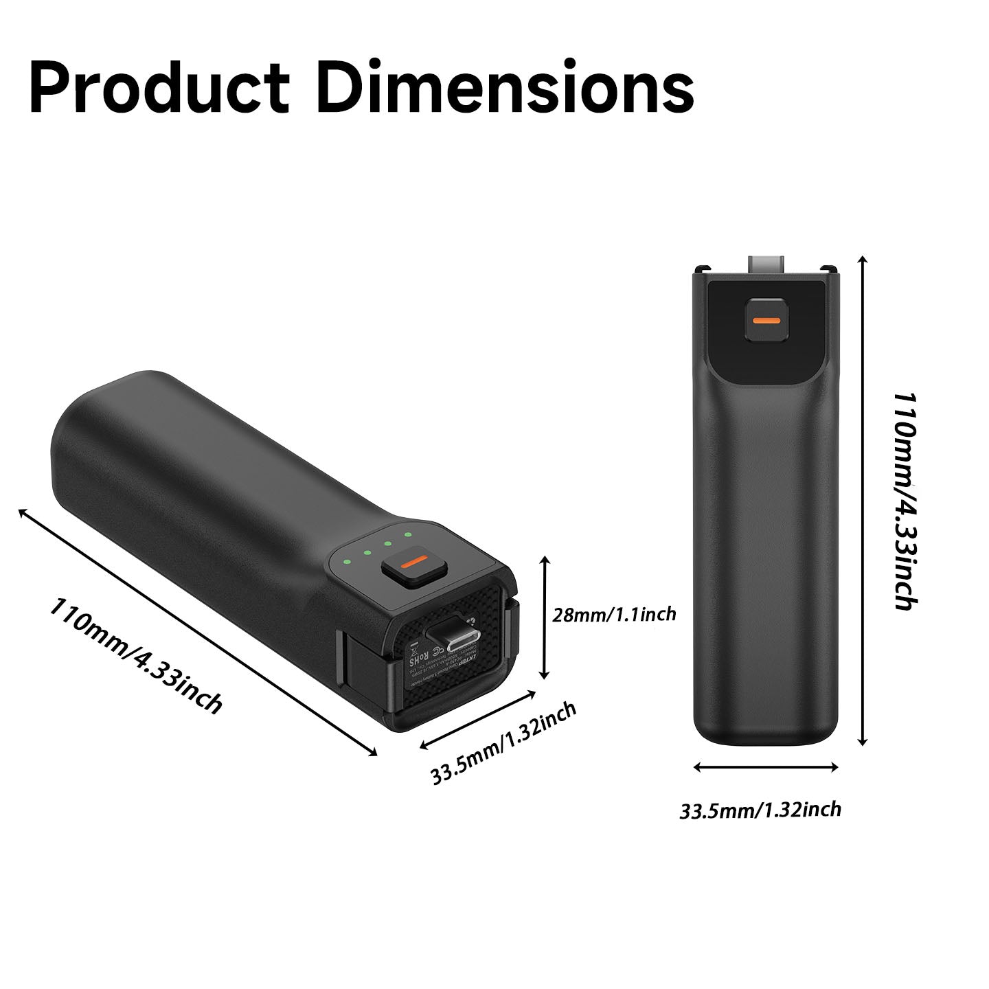 LKTOP Pocket 3 Battery Handle for DJI Osmo Pocket 3/Xtra Muse