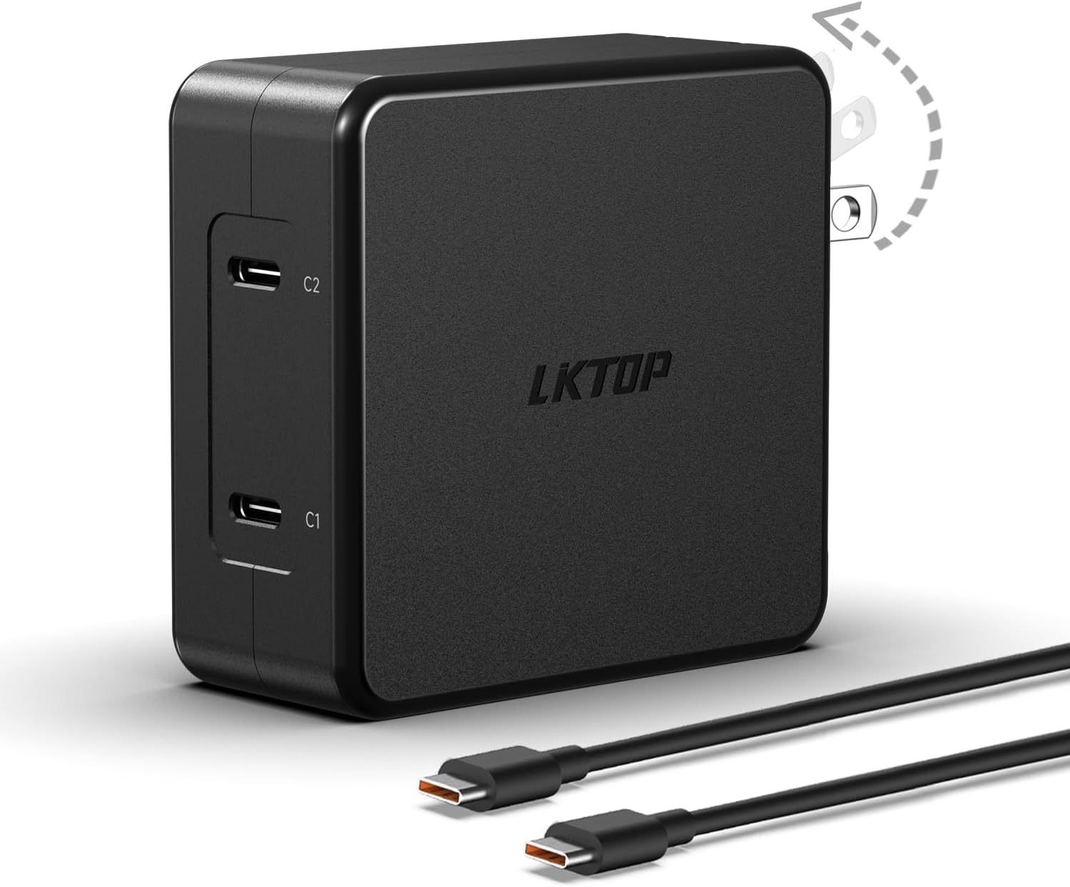 LKTOP Replacement DJI 100W USB-C Power Adapter, 4-Port Battery Charger, GaN Foldable Fast Charging, Compatibility: DJI Mini/Air 3/Mavic 3/Avata/Neo/Flip Series Drone/Charging Hub, Controller, Camera