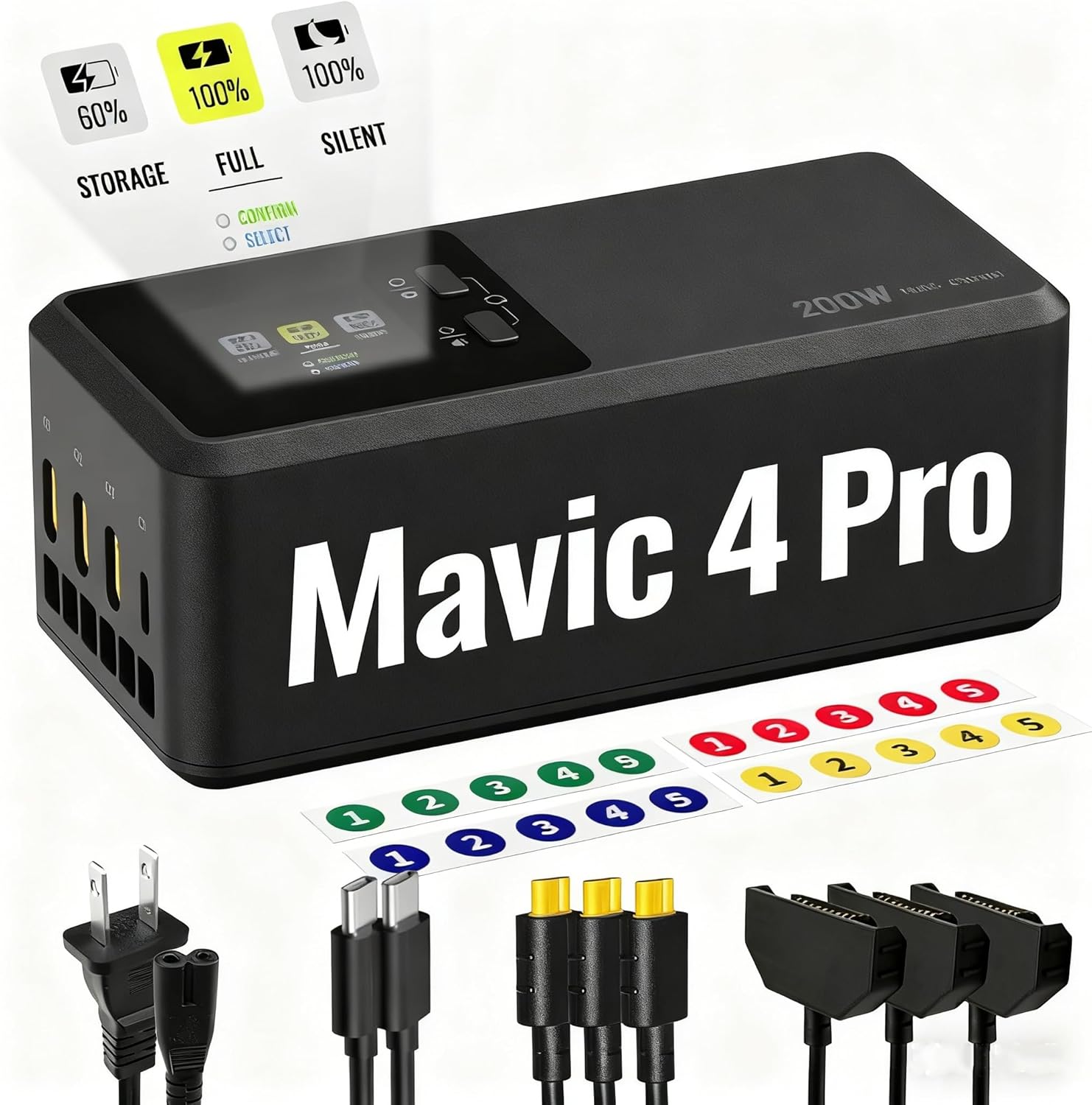 LKTOP 200W Smart Three-Way Charger for DJI Mavic 4 Pro