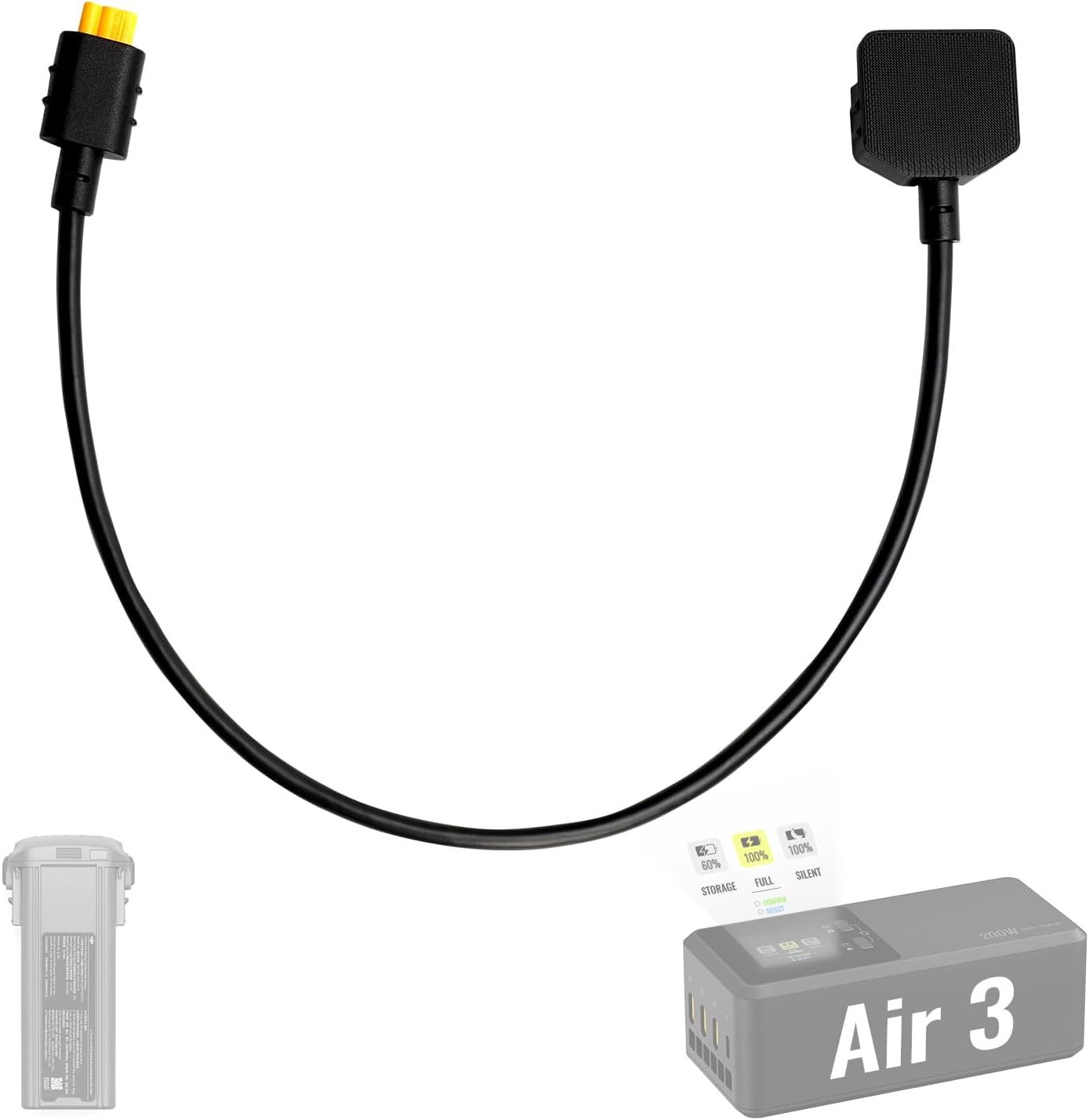 LKTOP Air 3/3S Battery Charging Cable for LKTOP 200W Air 3 Series Parallel Charging Hub Super Fast Charger, Compatible with DJI Air3/Air 3S Drone Accessories (1Pcs)