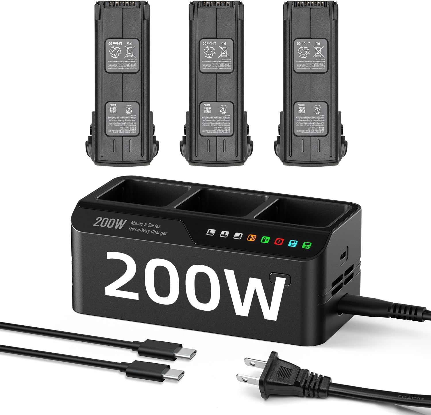 LKTOP 200W Mavic 3 Series Battery Charging Hub with Stickers 3.5X Fast Charger for DJI Mavic 3 Series