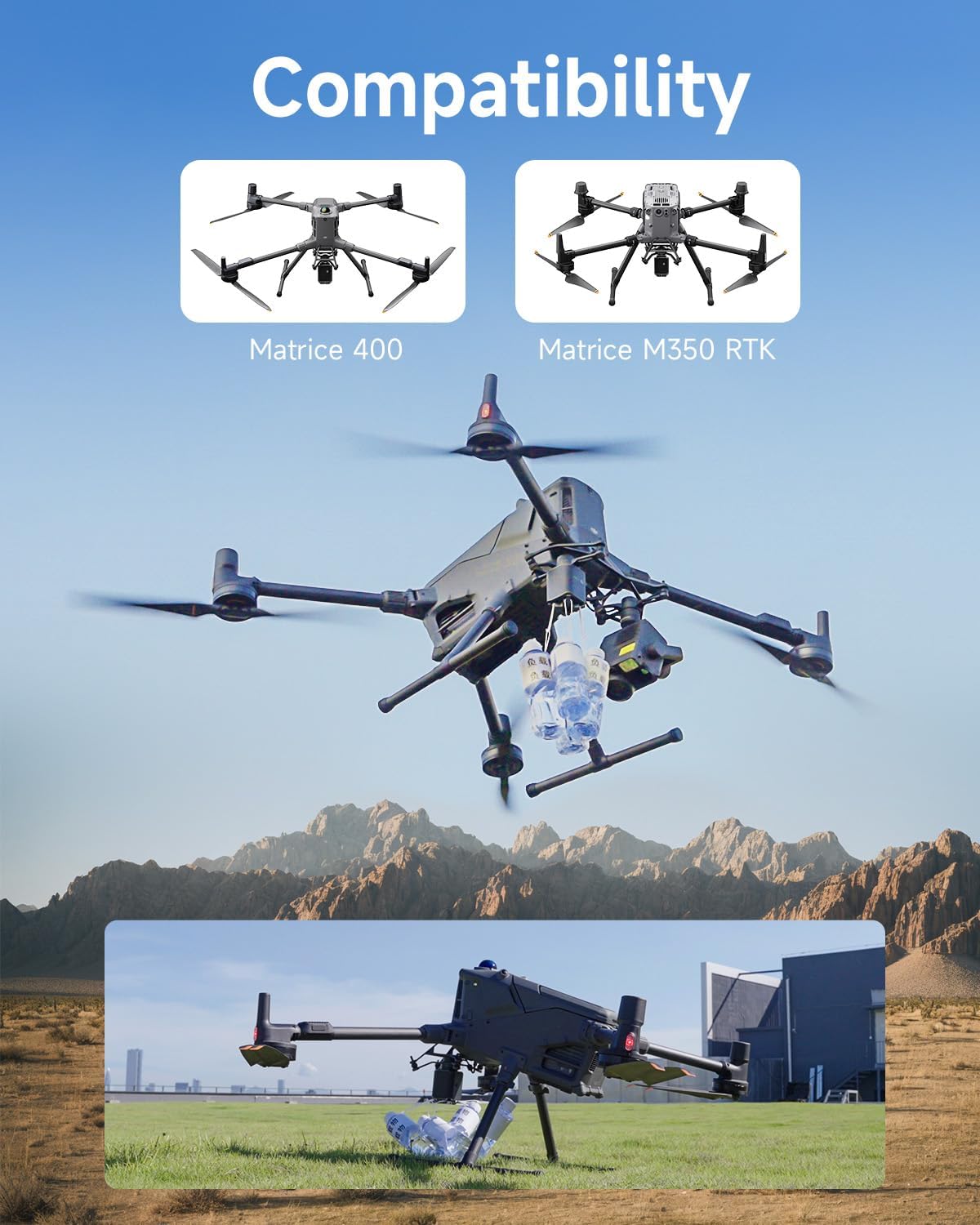 LKTOP Payload Drop System for DJI Matrice M350/M400 – 4-Stage Airdrop Device for Delivery, Rescue & Fishing (Max Load 55lb)