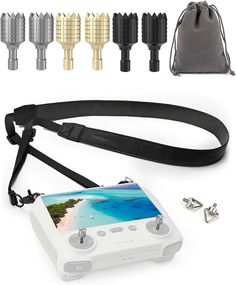 LKTOP 3 Pairs RC/RC2 Remote Controller Joysticks (Gray, Gold, Black), Mini 3/Mini 3 Pro/Mini 4 Pro/Air 3/Air 2S/Mavic 4 Pro/Mavic 3/Mavic 3 Pro/Mavic 3 Classic Remote Controller Sticks Rocker Replacement Accessories