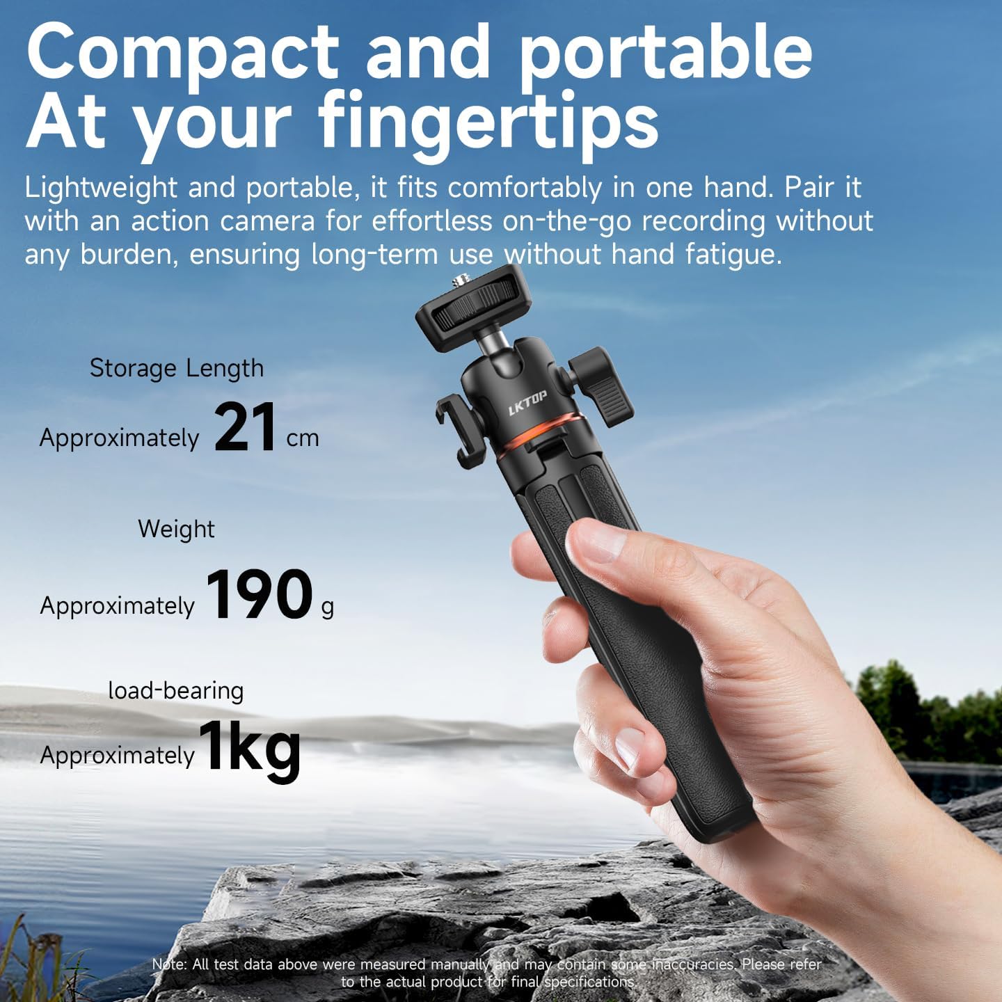 LKTOP Tripod Selfie Stick for DJI Osmo Pocket 3/Nano/360 & Action 5 Pro/6/4/3 & Insta 360 & Xtra Muse & GoPro Hero/Max