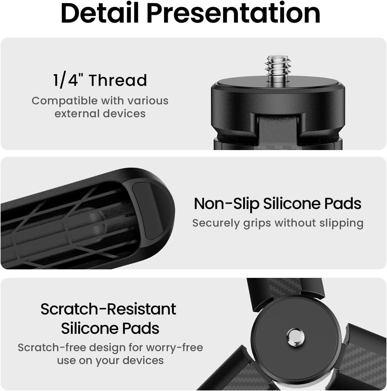 LKTOP Mini Tripod for for DJI Osmo Pocket 3/Nano/360 & Action 5 Pro/6/4/3 & Insta 360 & Xtra Muse & GoPro Hero/Max