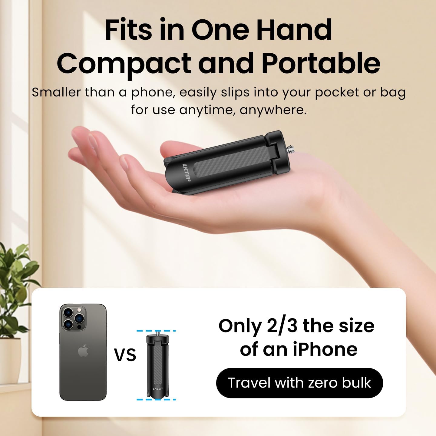 LKTOP Mini Tripod for for DJI Osmo Pocket 3/Nano/360 & Action 5 Pro/6/4/3 & Insta 360 & Xtra Muse & GoPro Hero/Max