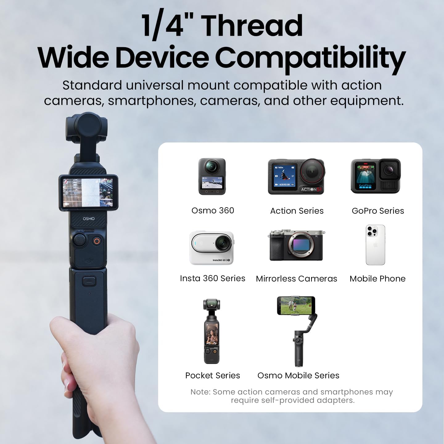 LKTOP Mini Tripod for for DJI Osmo Pocket 3/Nano/360 & Action 5 Pro/6/4/3 & Insta 360 & Xtra Muse & GoPro Hero/Max