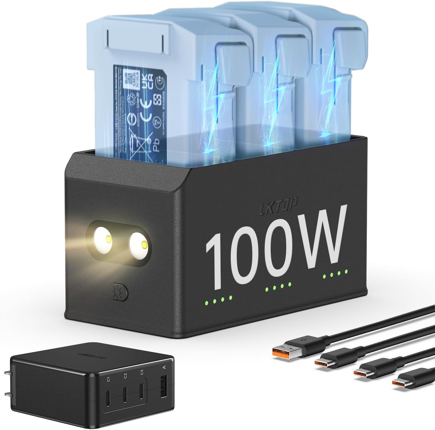 LKTOP 100W Fast Charging Hub for DJI Mini 5 Pro/Mini 4 Pro/Mini 3 Series