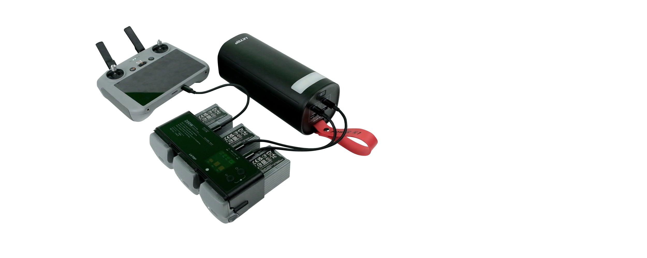 LKTOP K1 60000mAh Power Bank , 2 USB-A Ports and 2 USB-C Ports, Super Large Capacity,Supports Charging 4 Devices Simultaneously, With Side Fill Light