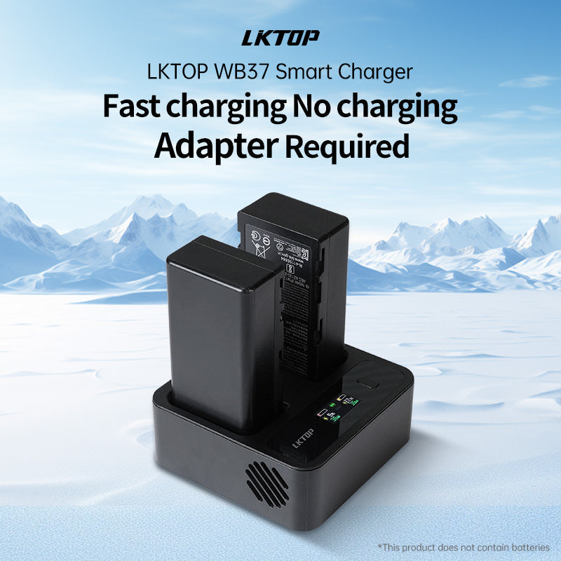 LKTOP Replacement DJI WB37 Battery Charging Hub 72W USB-C Fast Charger Power Adapter for DJI WB37 Intelligent Battery, with Fast Charging/Discharging/Comfort Mode (Parallel Charge 2 Batteries: 80 min)