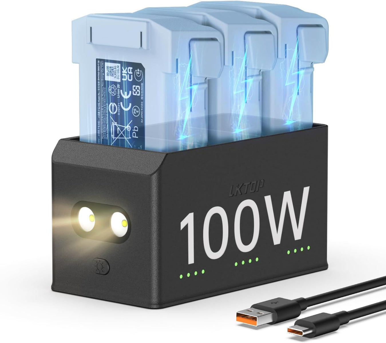 LKTOP 100W Fast Charging Hub for DJI Mini 5 Pro/Mini 4 Pro/Mini 3 Series