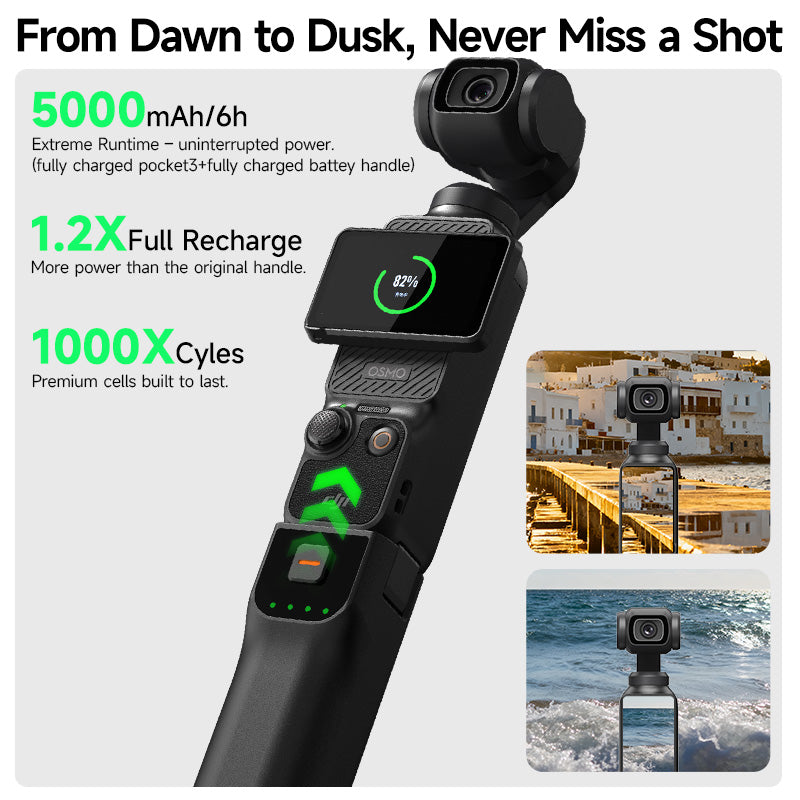LKTOP Pocket 3 Battery Handle for DJI Osmo Pocket 3/Xtra Muse