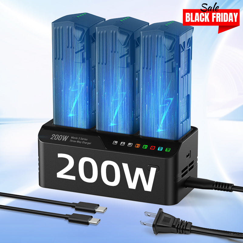 LKTOP 200W Battery Charging Hub for DJI Matrice 4Series / Air 3 Series /Mavic 3Series /EVO Max/llSeries