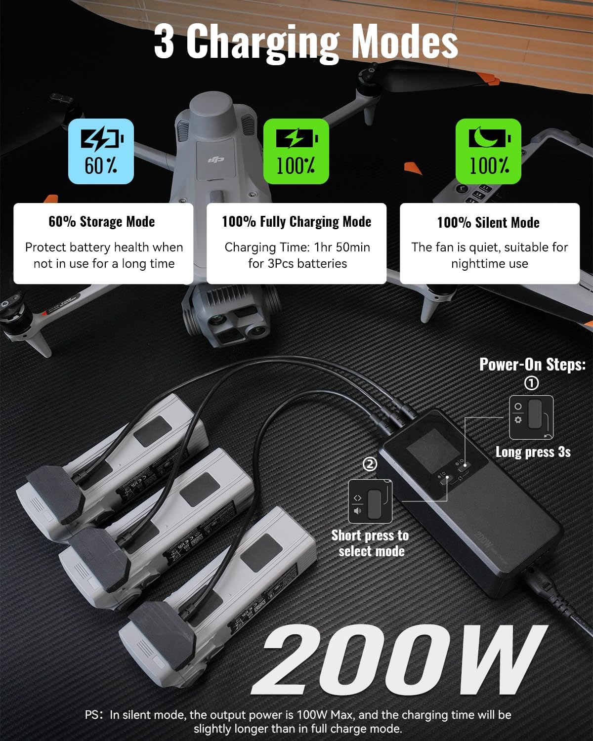 LKTOP 200W Matrice 4 Series Battery Charging Hub for DJI Matrice 4T/4E Drone Accessories