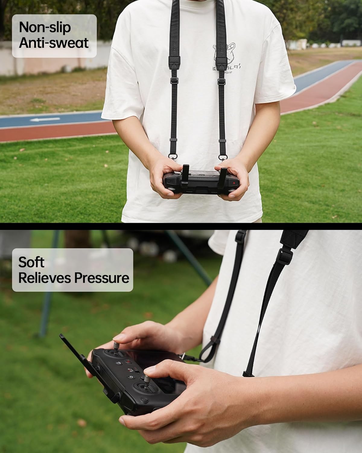 LKTOP Adjustable PU Leather Lanyard Neck Strap for DJI RC/RC2/RC Pro (50-63'', with Screws), Compatibility: Mini 4/3 Series, Air 3/Air 2S, Mavic 3 Series