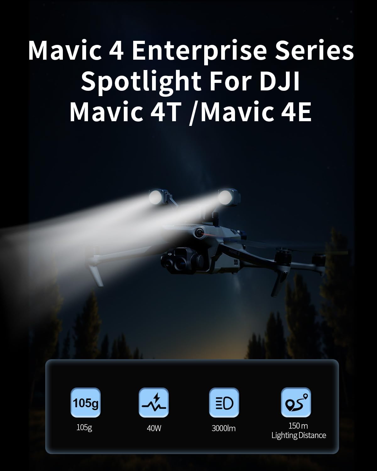 LKTOP Matrice 4 Enterprise Spotlight Drone Strobe Light for DJI Matrice 4E/4T Accessories