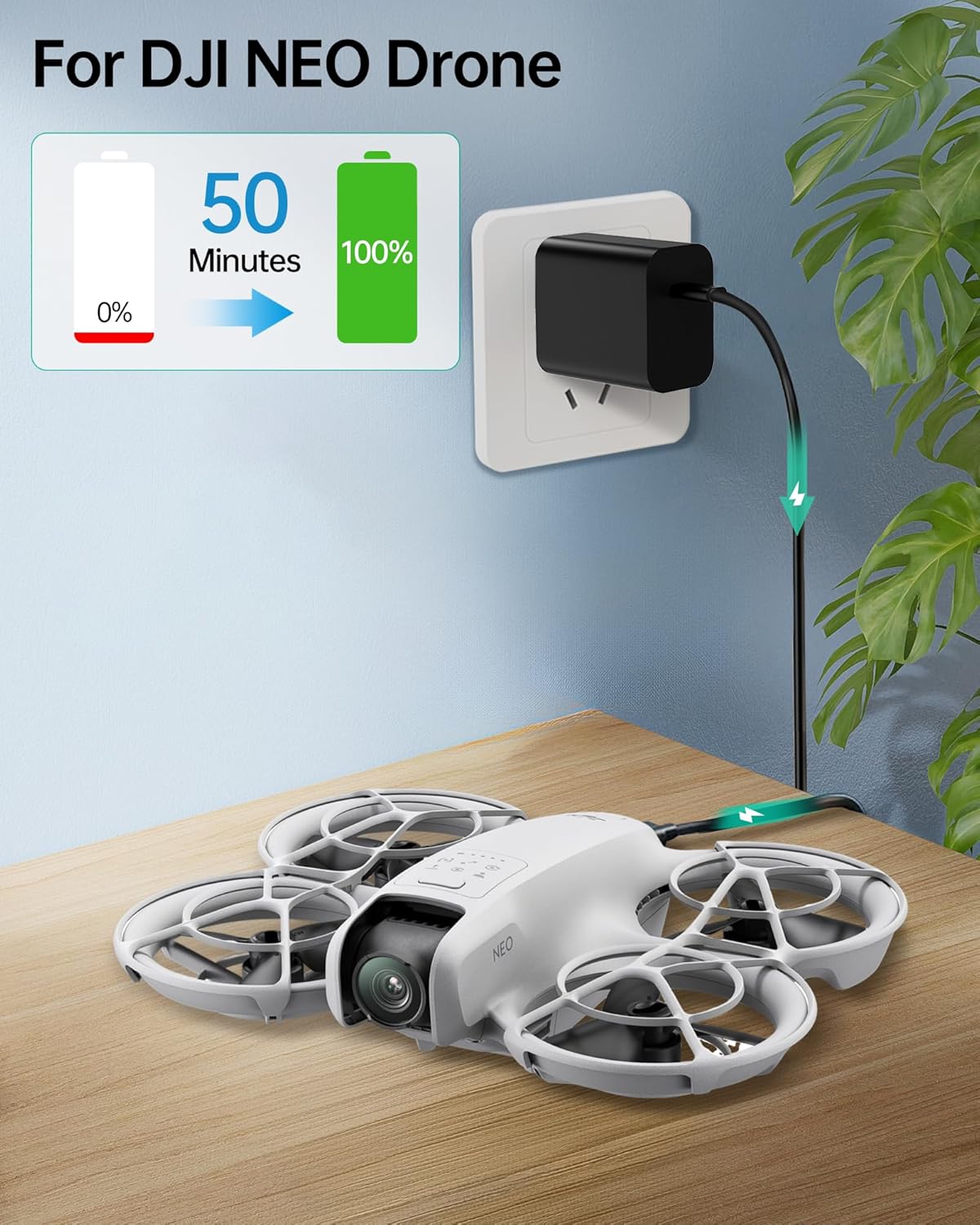 LKTOP 30W Osmo Pocket 3 Charger, USB-C Fast Charger for DJI Neo/Avata/Mini Series Drone, Osmo Pocket Action Series Camera, Mic Mini Charging Case, HOVERAir X1 Drone, Mini 4/3/2/4K Series Charging Hub