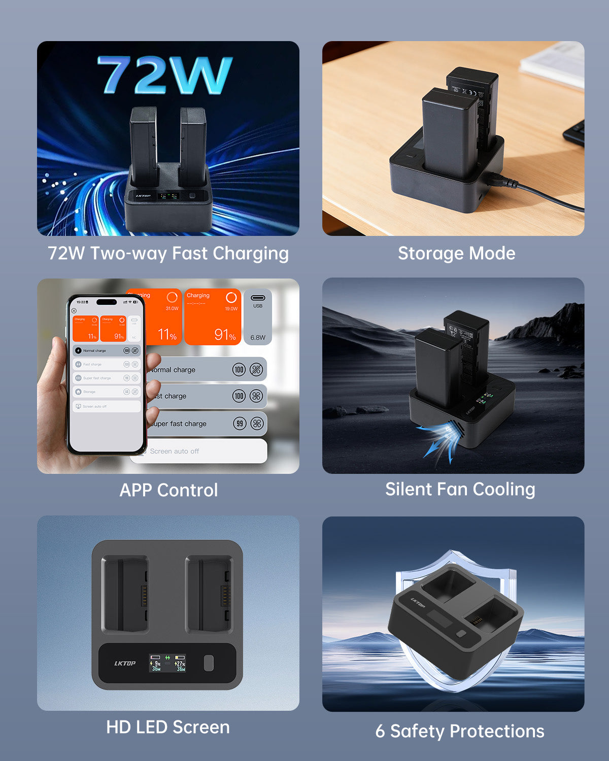 LKTOP Replacement DJI WB37 Battery Charging Hub