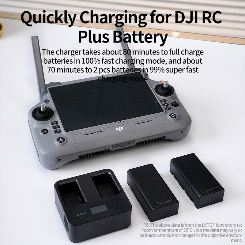 LKTOP Replacement DJI WB37 Battery Charging Hub 72W USB-C Fast Charger Power Adapter for DJI WB37 Intelligent Battery, with Fast Charging/Discharging/Comfort Mode (Parallel Charge 2 Batteries: 80 min)