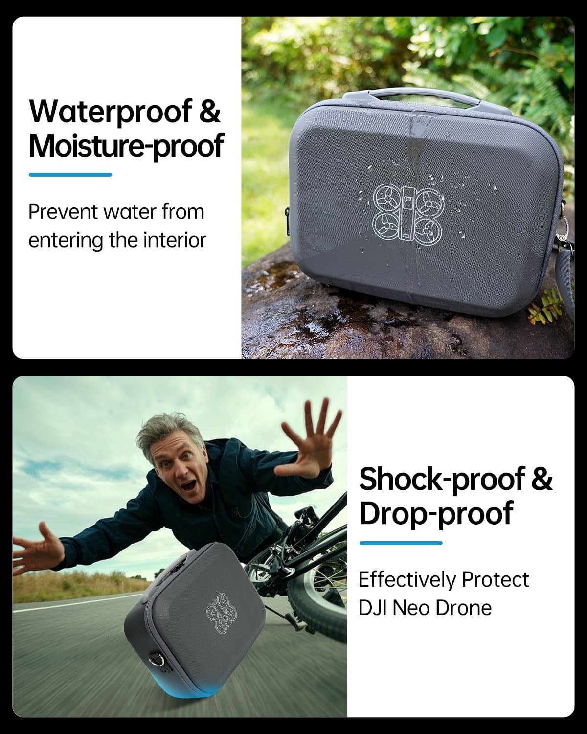 LKTOP Carrying Case for DJI Neo Fly More Combo, Portable PU Leather Shoulder Bag, Waterproof Storage Bag with Adjustable Strap for DJI Neo Drone, RC-N3/N2 Remote Controller, Battery, Charging Hub