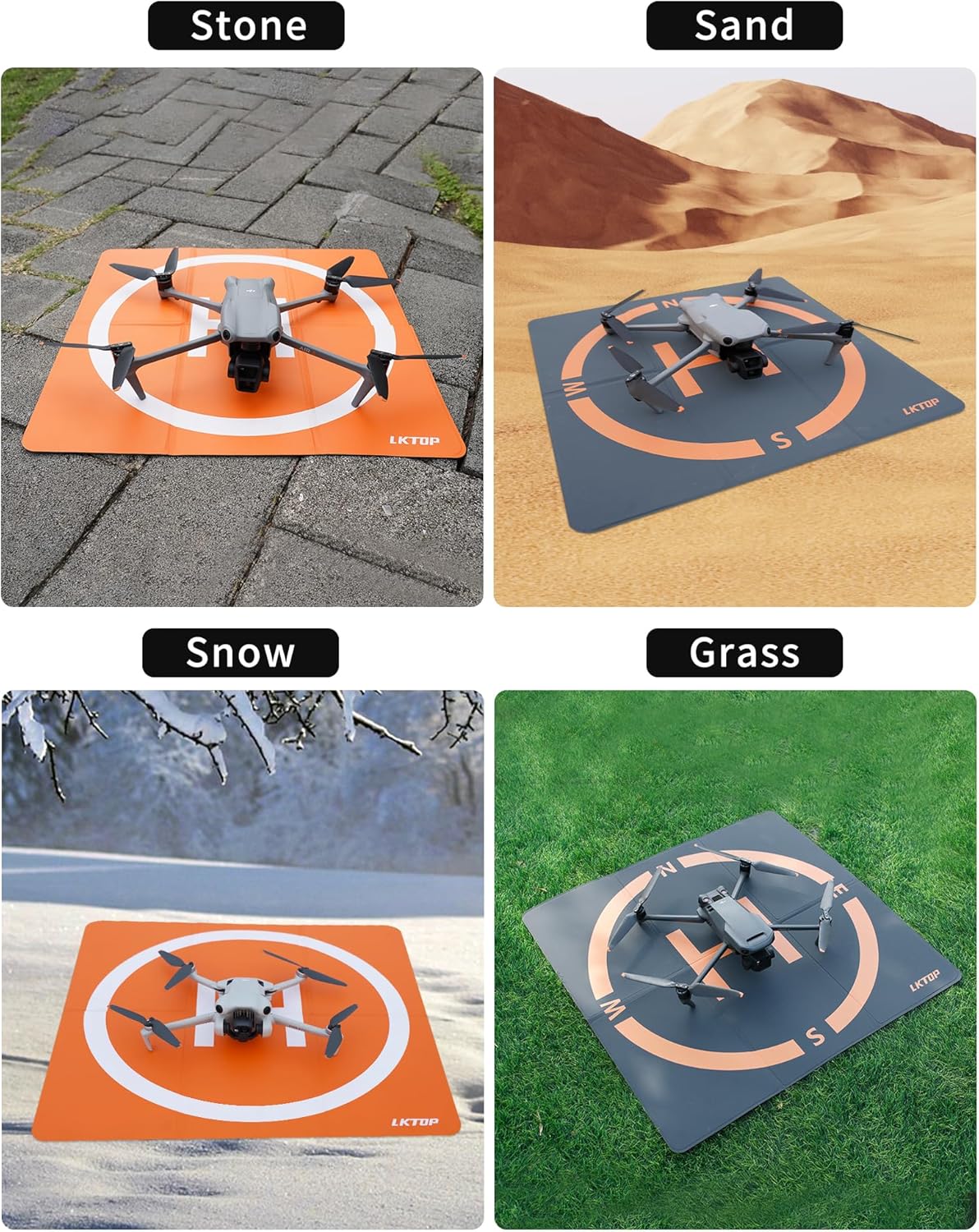LKTOP Weighted Foldable Drone Landing Pad for DJI/Specta, Double-Sided Waterproof Helipad Large Landing Mat, Compatibility: DJI/Specta Mavic/Air/Mini/Neo/Flip/Avata/FPV Series Accessories (26 inch/65 cm)