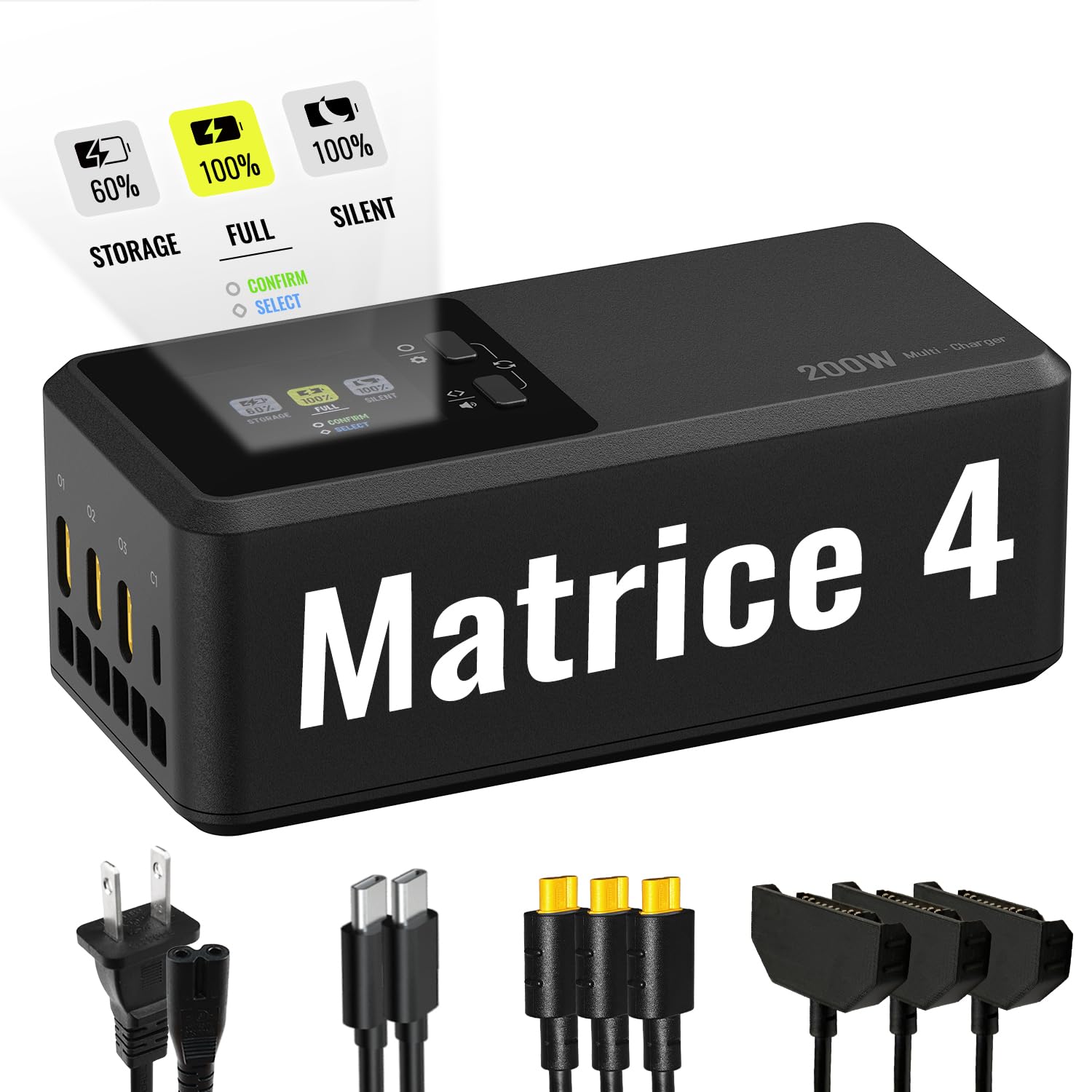 LKTOP 200W Smart Three-Way Charger for DJI Matrice 4T/4E