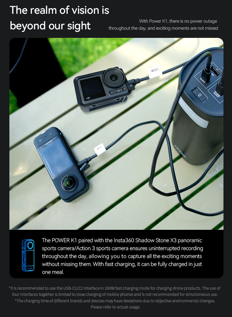 LKTOP K1 60000mAh Power Bank , 2 USB-A Ports and 2 USB-C Ports, Super Large Capacity,Supports Charging 4 Devices Simultaneously, With Side Fill Light