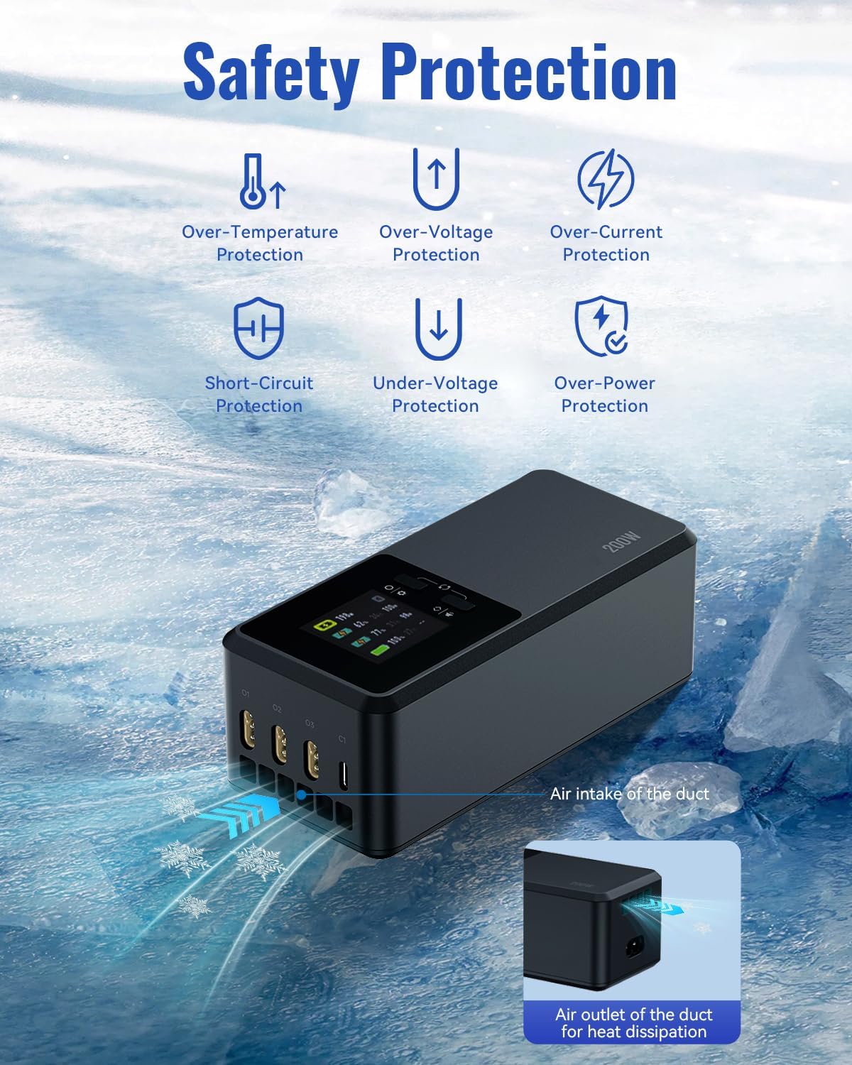 LKTOP 200W Battery Charging Hub for DJI Matrice 4Series / Air 3 Series /Mavic 3Series /EVO Max/llSeries