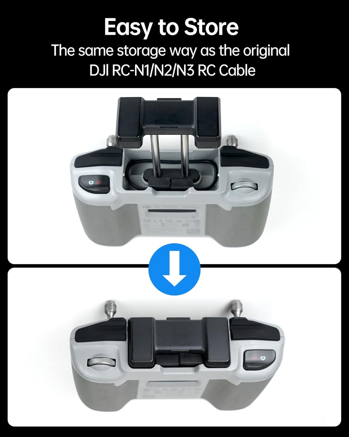 LKTOP 2 Pcs Dual USB-C RC Cable for DJI RC-N3/N2/N1 Remote Controller, USB Type-C Connector for DJI Mini 4/3/2 Series, Mini 4K, Air 3/Air 2S/Mavic Air 2, Mavic 3 Series, Neo