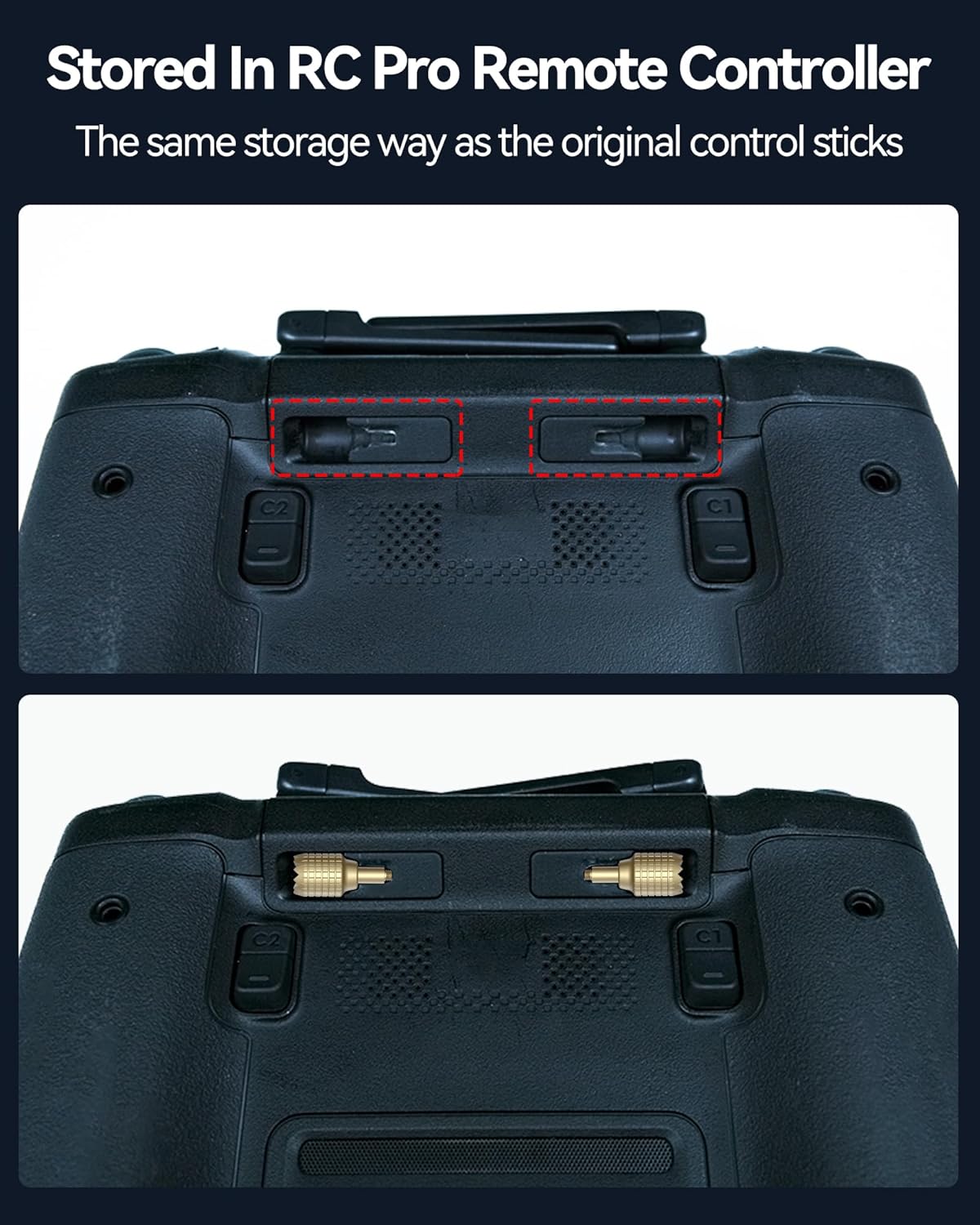 LKTOP 3 Pairs Remote Controller Joysticks for DJI RC Pro and FPV Remote Controller 2/3 (Gray, Gold, Black), Compatibility: DJI Mini 3 Pro, Air 2S, Mavic 3/Pro/Classic/Cine, Avata/2, FPV