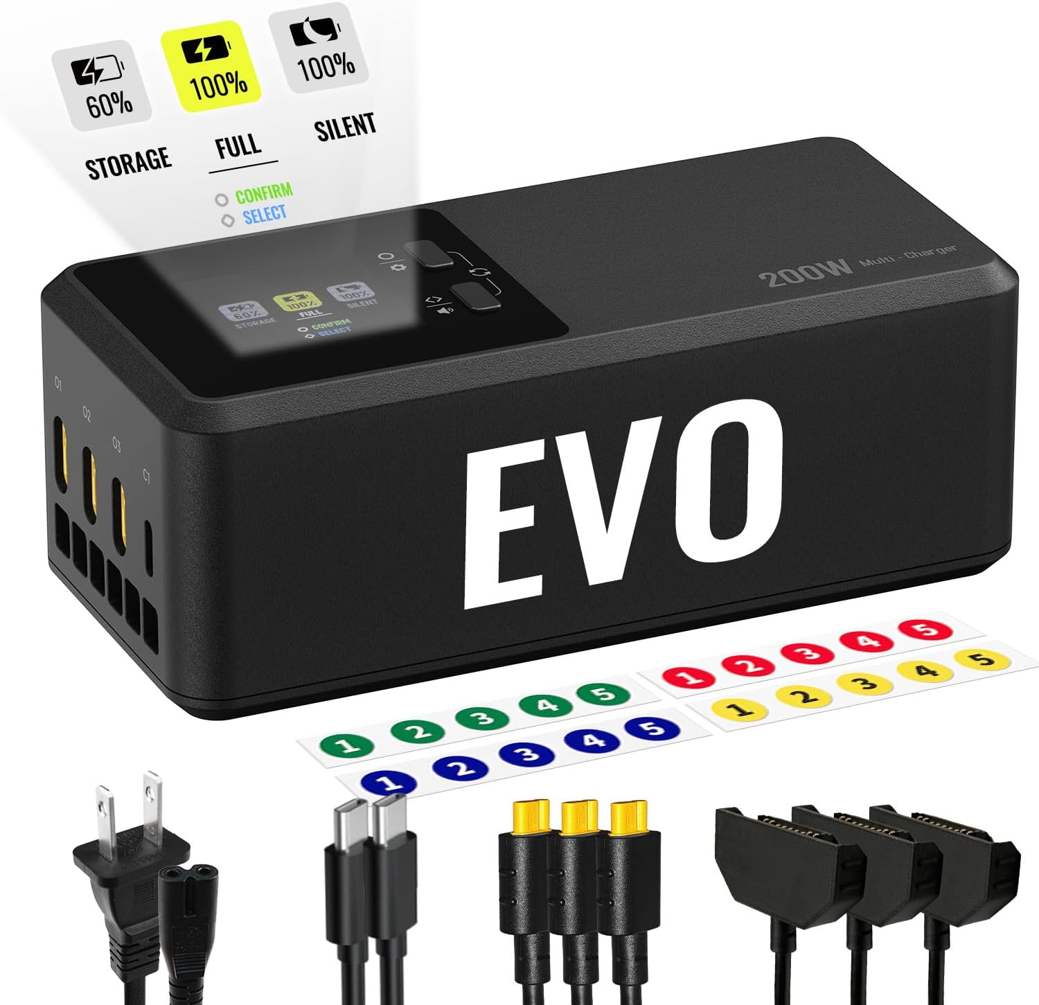 LKTOP 200W Smart Three-Way Charger for Autel EVO Max/II 2 V2 Enterprise Series