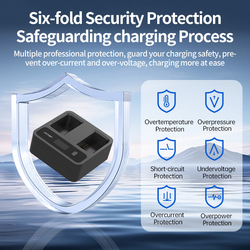 LKTOP Replacement DJI WB37 Battery Charging Hub 72W USB-C Fast Charger Power Adapter for DJI WB37 Intelligent Battery, with Fast Charging/Discharging/Comfort Mode (Parallel Charge 2 Batteries: 80 min)