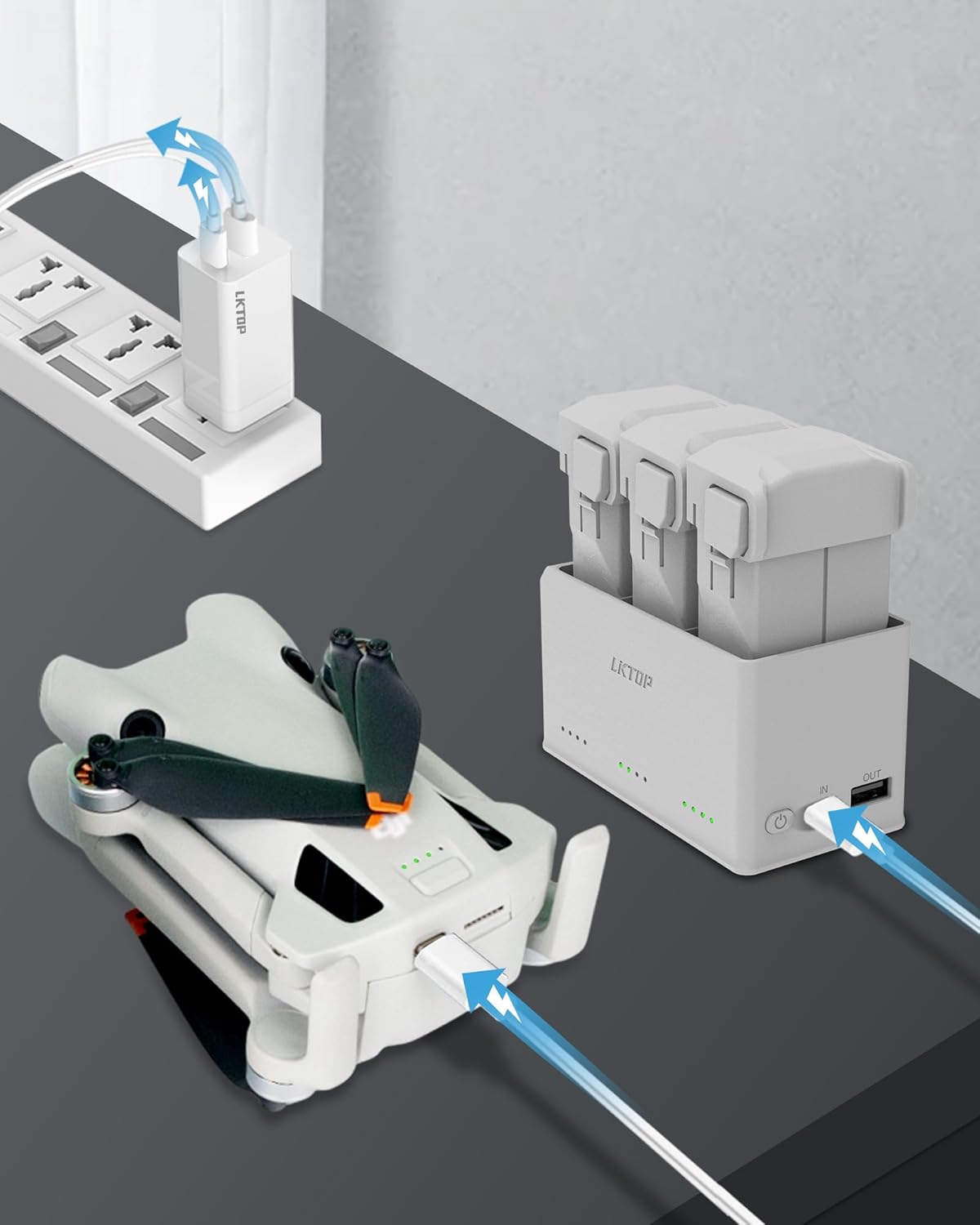 LKTOP 37W Mini 4 Pro/Mini 3 Series Battery Charging Hub