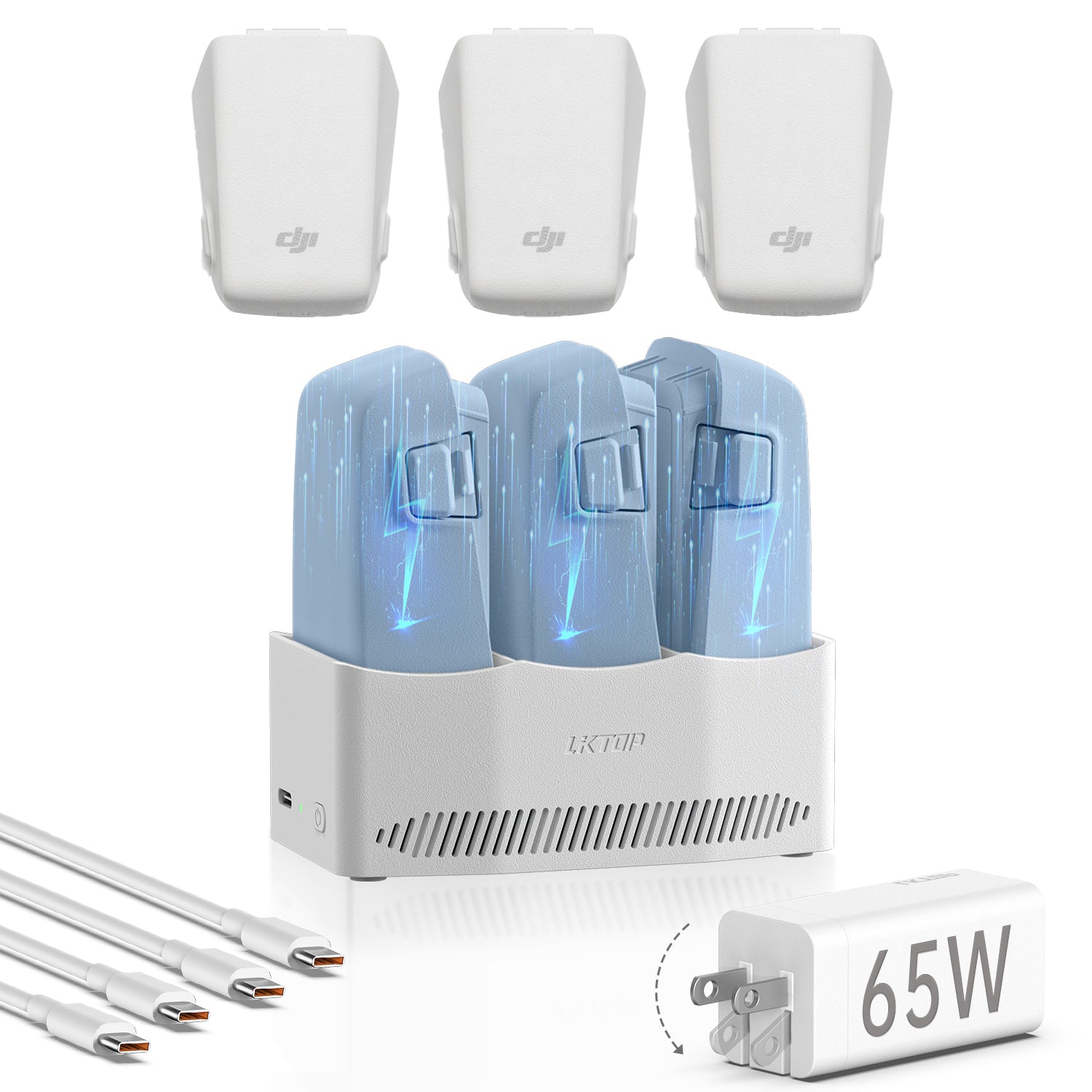 LKTOP 65W Flip Parallel Charging Hub Kit for DJI Flip Drone