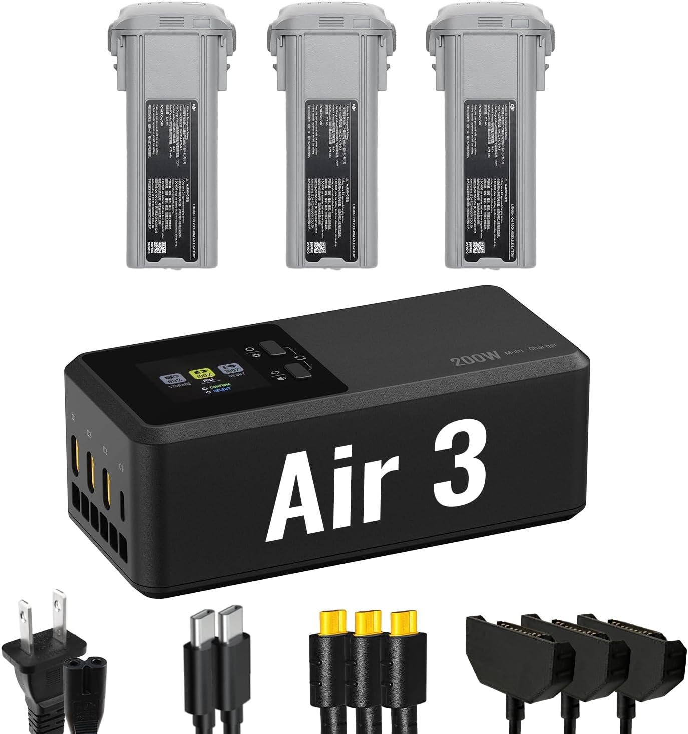 LKTOP 200W Smart Three-Way Charger for DJI Air 3 / Air 3S
