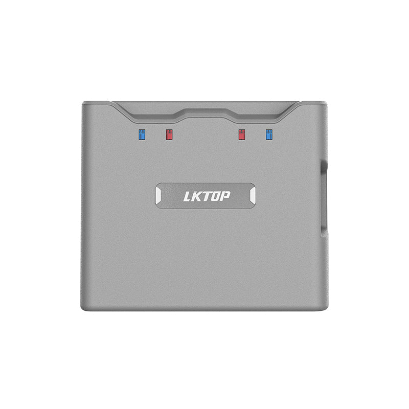 LKTOP Mini 4K/Mini 2 Series Battery Charging Hub, Parallel Charge Dual Batteries, with Discharging Mode (USB-A to USB-C Cable Included))