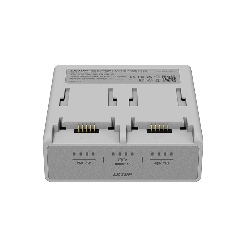 LKTOP 10000mAh Neo Smart Battery Charging Case, Bulit-in 10000mAh Battery, Large Capacity Fully Charge 3 Batteries