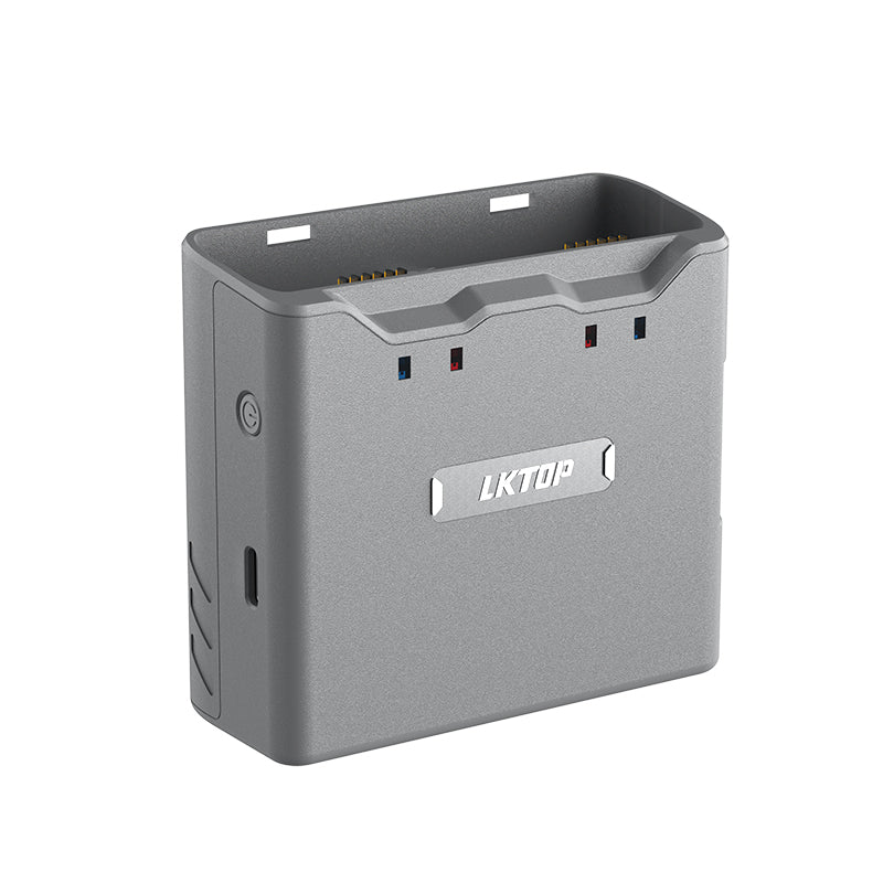 LKTOP Mini 4K/Mini 2 Series Battery Charging Hub, Parallel Charge Dual Batteries, with Discharging Mode (USB-A to USB-C Cable Included))