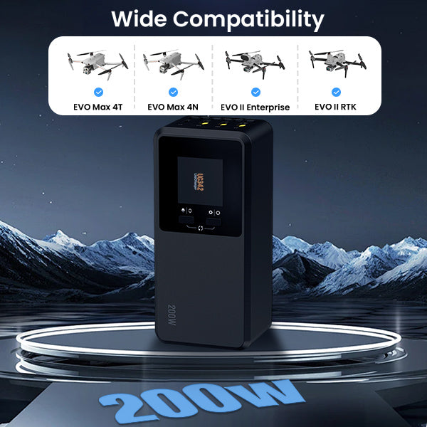LKTOP 200W Smart Three-Way Charger for Autel EVO Max/II 2 V2 Enterprise Series