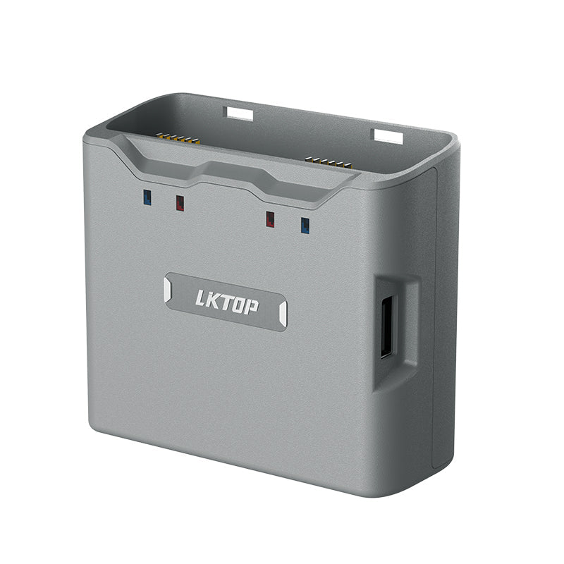 LKTOP Mini 4K/Mini 2 Series Battery Charging Hub, Parallel Charge Dual Batteries, with Discharging Mode (USB-A to USB-C Cable Included))