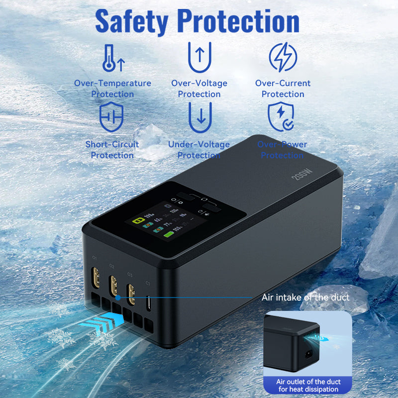LKTOP 200W Smart Three-Way Charger for DJI Matrice 4T/4E