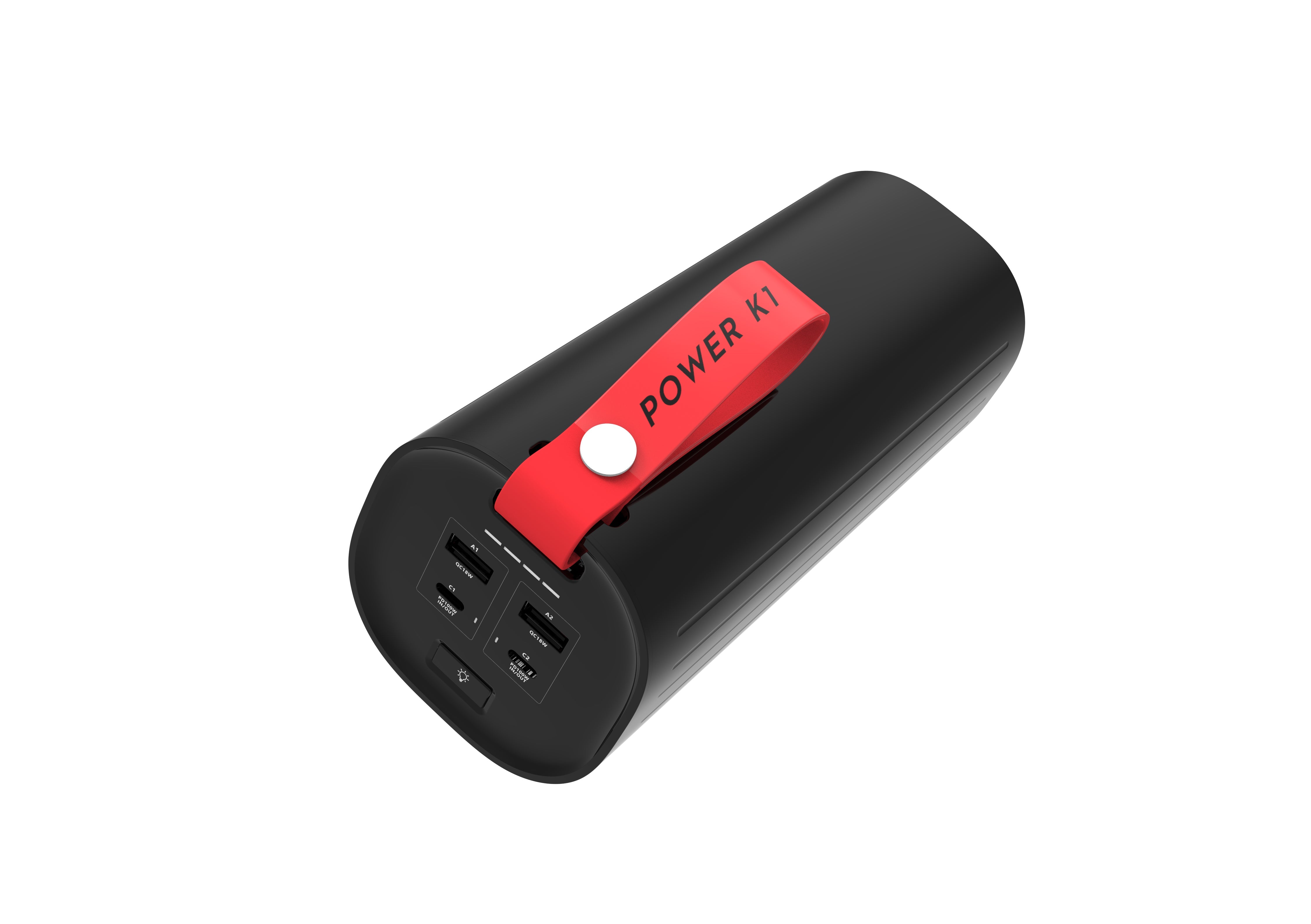 LKTOP K1 60000mAh Power Bank , 2 USB-A Ports and 2 USB-C Ports, Super Large Capacity，Supports Charging 4 Devices Simultaneously, With Side Fill Light