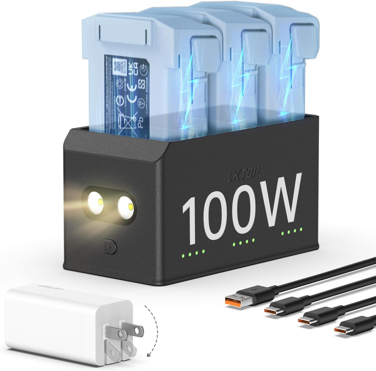 LKTOP 100W Fast Charging Hub for DJI Mini 5 Pro/Mini 4 Pro/Mini 3 Series