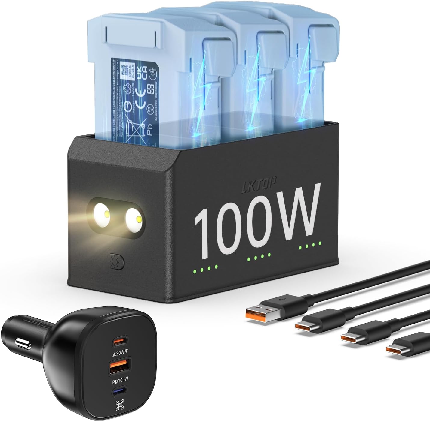 LKTOP 100W Fast Charging Hub for DJI Mini 5 Pro/Mini 4 Pro/Mini 3 Series